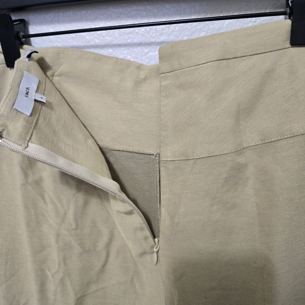 Vince Belted Palazzo Culotte Pant maiz yellow tan high waist rise Casual crop - Picture 10 of 12